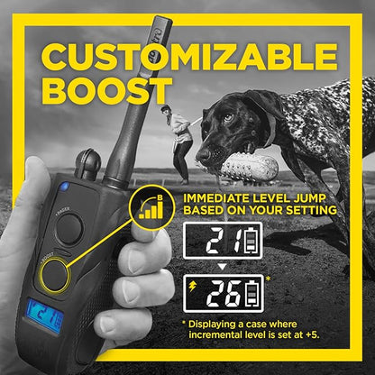 Dogtra 1900S Black - Remote Training Collar - 1 Mile Range, Waterproof, Rechargeable, Static, Vibration - includes PetsTEK Dog Training Clicker