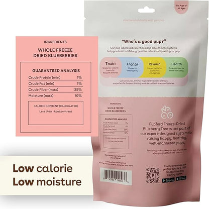 Pupford Freeze Dried Training Treats for Dogs & Puppies, 425+ One Ingredient Bites (Blueberry, 2 oz)