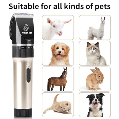 Professional Dog Clippers Trimmer for Grooming - Dog Grooming Kit Tools Pet Cat Hair Grooming Clippers Scissirs Dog Shaver Shears with Combs/Detachable Blades/Guards, Cordless Quiet Animal Clippers