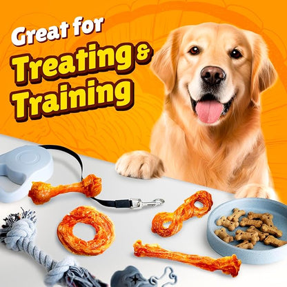 Gootoe Turkey Tendon Dog Treats – 100% USA-Sourced, Natural Snack, Premium Training Chews, Hypoallergenic, Reseal Value Bags, Sizes for Small Medium & Large Dogs, Rope (L) Jumbo Pack, 1 lb (Pack of 1)
