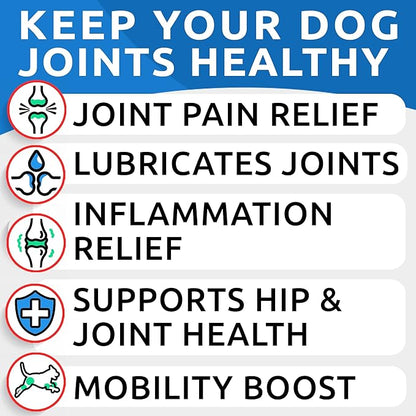 Bark&Spark Advanced Hemp Chews for Dog Joint Pain Relief - Glucosamine Chondroitin Hemp Treats Hip Joint Health - Joint Supplement Large Breed & Small - Hemp Treats Joints Old Senior Dog (120Ct/Lamb)
