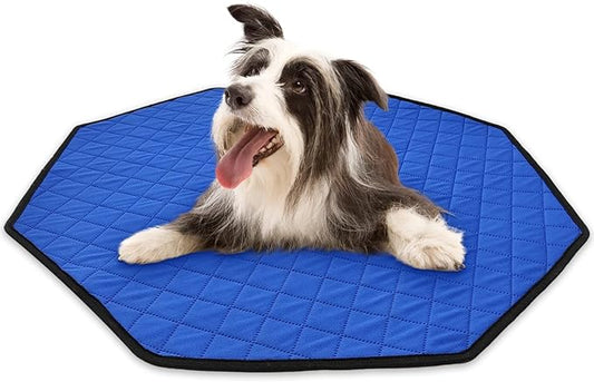 Dog Playpen Mat Pee Pad for Puppy Cat Octagon Shape Non-Slip Washable Whelping Pads Leakproof Potty Training Pads Reusable Absorption Pet Cage Liner