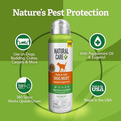 Flea and Tick Spray for Dogs and Cats - Flea & Tick Treatment for Dogs and Cats - Flea & Tick Killer with Certified Natural Oils - 14 Ounces
