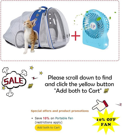Dual Expandable Cat Backpack Carrier, Fit up to 20 lbs, Expandable Pet Carrier Backpack for Large Fat Cat and Small Puppy