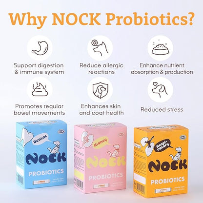 NOCK Probiotics for Dogs, Digestive Support, Immunity Health, and Healthy Digestion with Digestive Enzymes