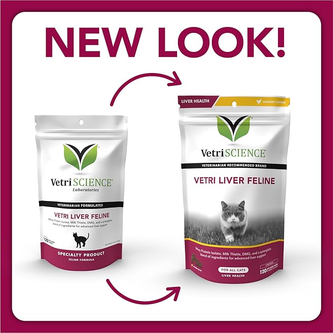 VetriScience Vetri Liver Feline Milk Thistle Supplement for Cats – Advanced Liver Supplement for Cats with Antioxidants, Liver Detox, for Sensitive Diets
