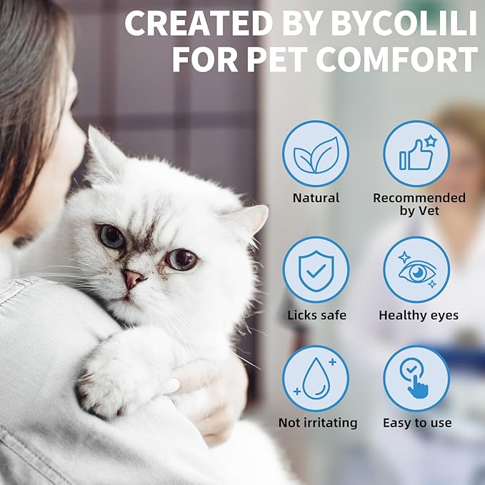 Eye Wipes for Dogs & Cats,Extra Large 240 Count Natural Tear Stain Eyes Wash Pads,Gently Remove Discharge,Debris,3.15" Coconut Oil Cleans Eyes,Face,Wrinkles