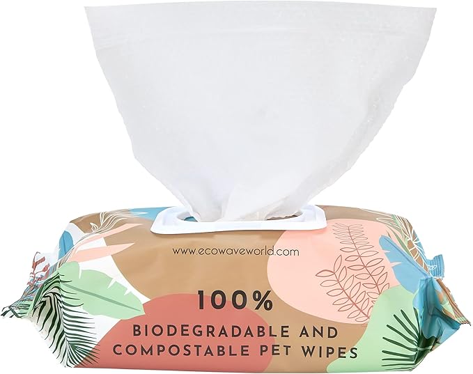 Dog Wipes, 100% Compostable Dog & Cat Grooming and Cleansing Wipes, 400 Wipes
