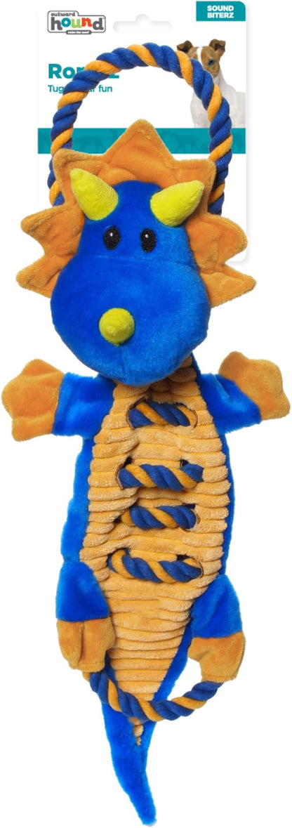 Outward Hound Ropes-A-Go-Go Dragon Interactive Plush Squeaky Dog Tug Toy
