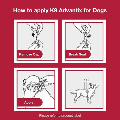K9 Advantix Flea, Tick & Mosquito Prevention for Dogs 21-55 lbs. | Flea Drops for Large Dogs | Apply Monthly | 2 Treatments