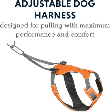 Ruffwear, Omnijore Dog Joring System, Dog Harness, Hip Belt, and Towline for Skiing, Skateboarding, and Biking, Orange Poppy, Large/X-Large