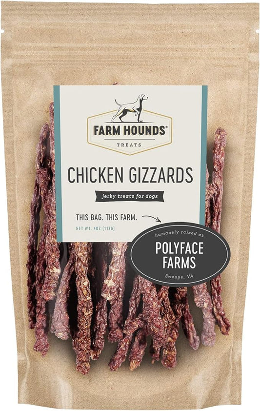 Farm Hounds Premium Chicken Gizzard Sticks, 100% Natural, Pasture-Raised Chicken Treats for Dogs, Dehydrated Dog Protein Treats from Humane Farms, Dog Training Supplies & Essentials, 2-Pack
