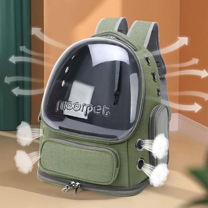 Cat Carrier Backpack Dog Backpack Carrier for Small Dogs Pet Bubble Backpack Bag with Air Holes Airline Approved Travel Carrier Green