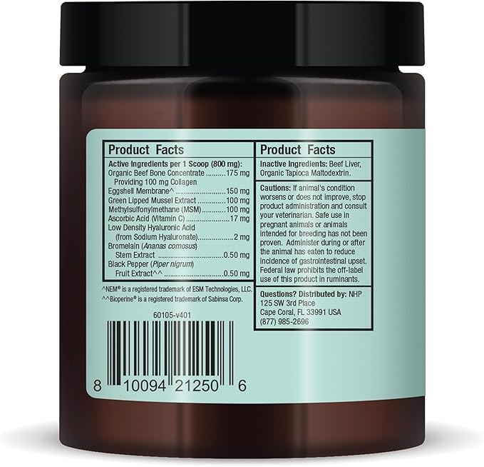 Bark & Whiskers Joint Support for Dogs & Cats, 1.69 Oz. (48 g), Collagen & Hyaluronic Acid, Promotes Mobility, Veterinarian Formulated, Non-GMO, Dr. Mercola