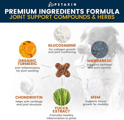 Glucosamine for Dogs - Advanced Hip and Joint Supplement for Dogs - Dog Joint Supplement for Joint Pain Relief and Mobility - Dog Glucosamine with Chondroitin, MSM, Turmeric - 240 Soft Chews
