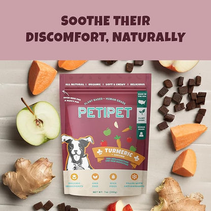 Turmeric + Curcumin - Natural, Human-Grade Allergy Relief Chews, Hip and Joint Supplement, and Anti-Inflammatory for Dogs
