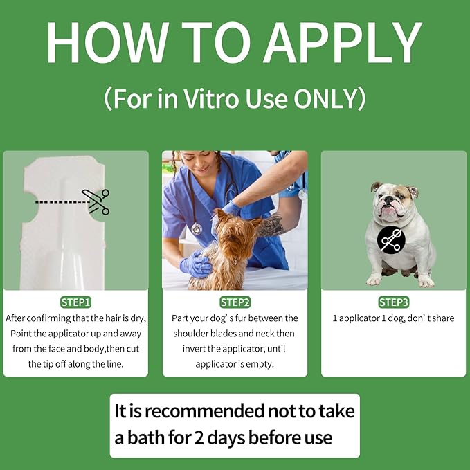 Flea and Tick Prevention for Dogs, Dog Flea & Tick Control with Fipronil, Long-Lasting and Fast-Acting Topical Flea & Tick Treatment Drops for Medium Dogs, 23 to 44 lbs, 3 Doses