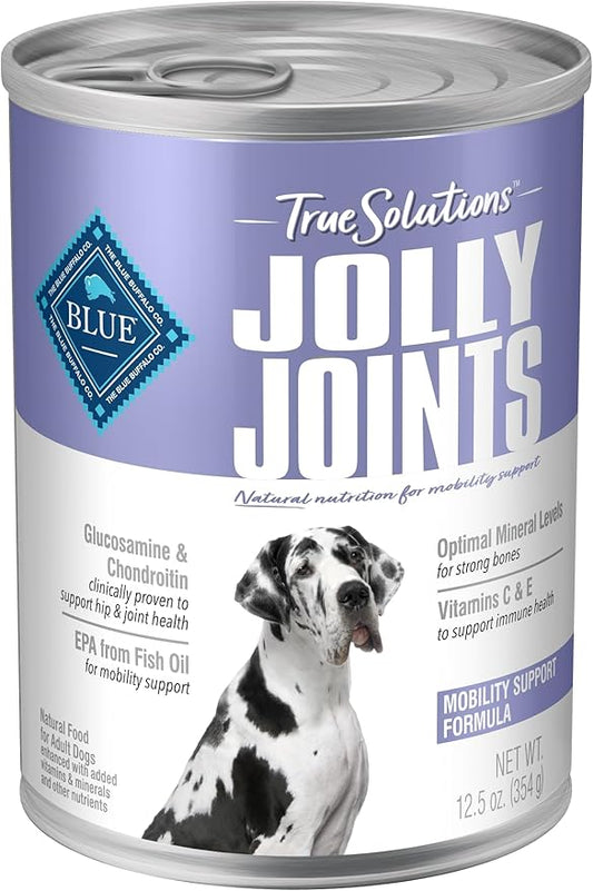 Blue Buffalo True Solutions Jolly Joints Natural Mobility Support Adult Wet Dog Food, Chicken 12.5-oz cans (Pack of 12)