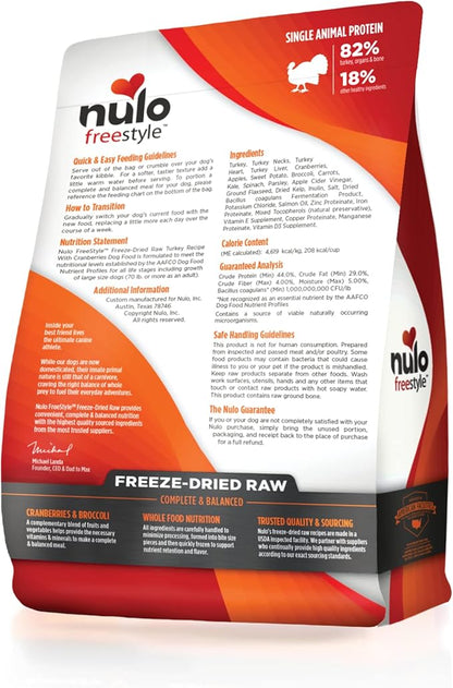 Nulo Freestyle Freeze-Dried Raw, Ultra-Rich Grain-Free Dry Dog Food for All Breeds and Life Stages with BC30 Probiotic for Digestive and Immune Health