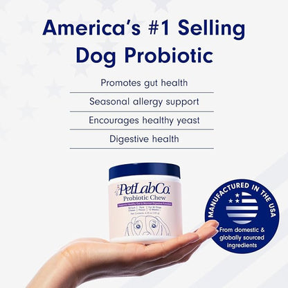 PetLab Co. Probiotics for Dogs, Support Gut Health, Diarrhea, Digestive Health & Seasonal Allergies - Pork Flavor - 30 Soft Chews - Packaging May Vary (Value 2-Pack)