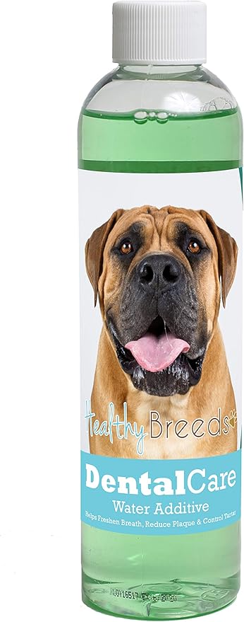 Healthy Breeds Dog Dental Care Water Additive for Boerboel - Helps Freshen Breath, Reduce Plaque & Control Tartar - Mint Flavor - 8 oz