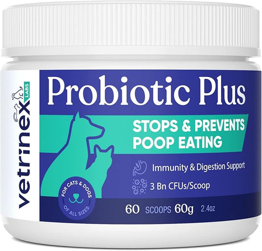 Probiotic - Coprophagia Treatment for Dogs - Stop and Prevent Dog from Eating Poop - No Stool Eating, Deterrent and Prevention - Probiotics Powder for Cats, Dogs & Puppies