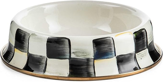 MacKenzie-Childs Courtly Check Pet Bowl, Cute Cat and Dog Bowl, Small