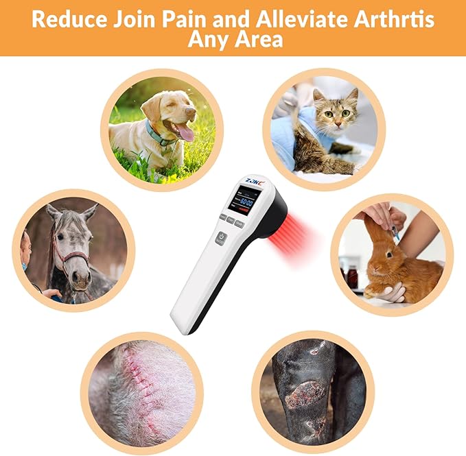 4x808nm+16x650nm Cold Laser Therapy Device for Pet Vet Animals Reduces Inflammation Red Light Therapy for Muscle & Joint Pain Relief Accelerate Healing, Infrared Light Therapy for Dogs Cat Horses