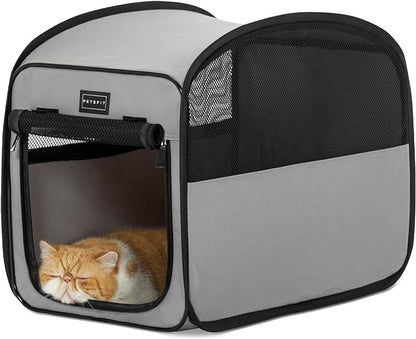 Petsfit Portable Cat Cage Kennel for Cats Small Dogs, Waterproof Puppy Crate Soft Cat Kennel Carrier for Traveling