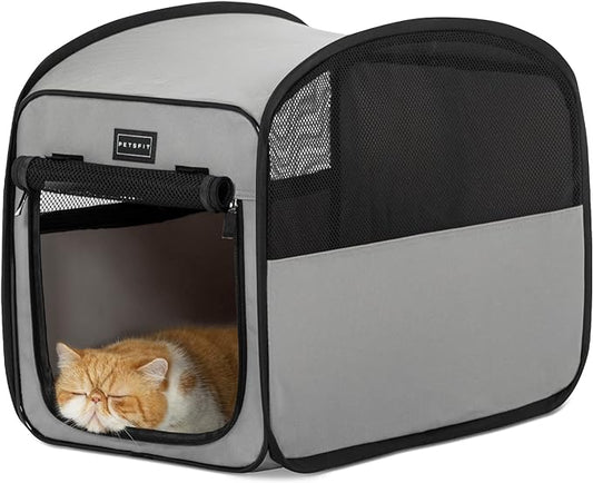 Petsfit Portable Cat Cage Kennel for Cats Small Dogs, Waterproof Puppy Crate Soft Cat Kennel Carrier for Traveling