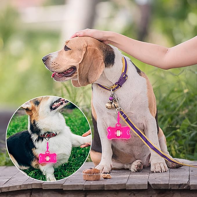 40 Pack Bone Shaped Poop Bag Dispenser Pet Waste Disposal Bag Dispenser (Random Color)