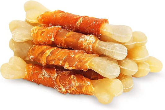 UrbanX HealthyBones Rawhide Free Healthy Foods for Cavalier King Charles Spaniel and Other Small Companion Dogs, Chicken Wrapped Sticks Dog Foods, Soft Chewy Foods for Training Rewards, 7 Count