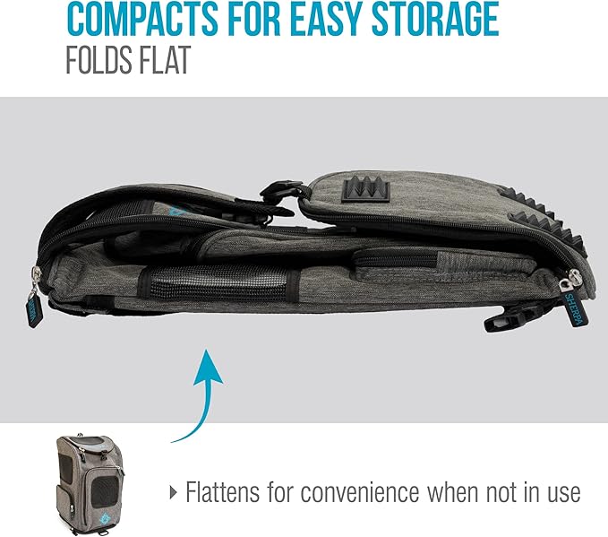 Sherpa 2-in-1 Backpack Travel Pet Carrier, Airline Approved & Guaranteed On Board - Gray, Medium