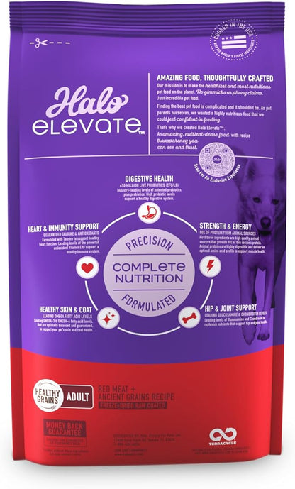 HALO Elevate Dry Dog Food, Healthy Grains Red Meat Recipe, 3.5lb