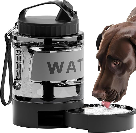 77oz Dog Water Bottle,Dog Camping Essentials Large Dog Water Bowl Dispenser with Pull-Out Drinking Bowl,Portable Travel Water for Dog, Dog Beach Accessories,Camping with Dogs Must Haves,Bpa Free