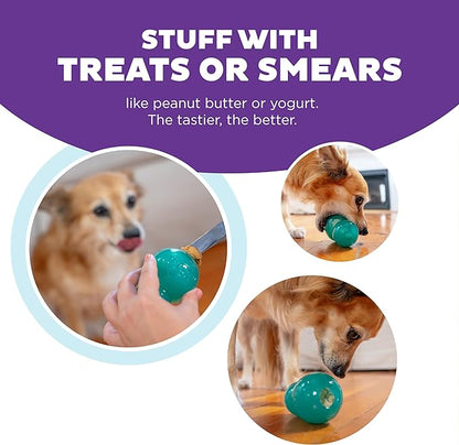 Outward Hound Double-Tuff Interactive Treat Stuffer Dog Chew Toy, Durable Dog Toy, Medium, Blue