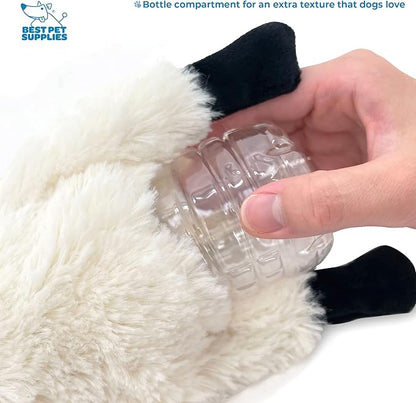 Best Pet Supplies Stuffing Free Squeaky Dog Toys for Small Dogs, Medium Dogs, and Large Dogs, Durable, Best Dog Chew Toy for Teething Puppy, Indoor Play, Holds Plastic Bottle - Sheep, Medium