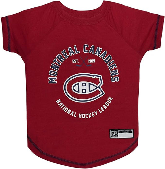 Pets First NHL Montreal Canadiens Tee Shirt for Dogs & Cats, X-Small. - are You A Hockey Fan? Let Your Pet Be an NHL Fan Too!