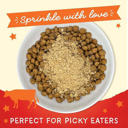 Stella & Chewy's Freeze-Dried Raw Marie's Magical Dinner Dust – Protein Rich, Grain Free Dog & Puppy Food Topper – Grass-Fed Beef Recipe – 7 oz Bag