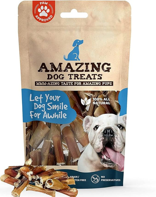 Amazing Dog Treats - Bully Stick Bites (3 Lb. Bag) Premium Dog Chews - Easily Digestible Bully Stick Dog Treat - 100% Beef Bully Bones