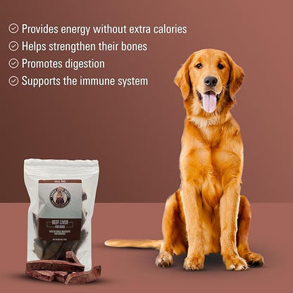 Beef Liver Treats for Dogs & Cats - Single Ingredient, Freeze Dried, Healthy & Raw Treats for Pets - Rich in Protein, Amino Acids & Glucosamine - Promotes Healthy Bones & Digestion