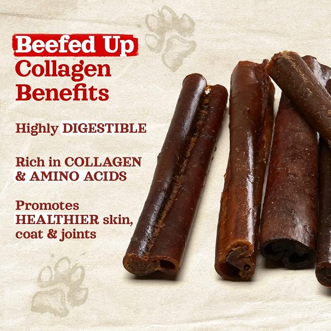 Natural Farm Odor-Free Bully Coated Gourmet Collagen Sticks (6 Inch, 10 Pack), Real Bully Beef Coated, 95% Natural Collagen, Supports Healthy Joints, Skin & Coat - Best for Small & Medium Dogs