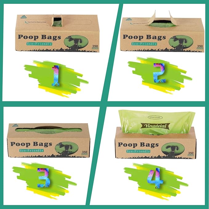 Dog Poop Bags, 350 Poop Bags on a Large Single Roll, Grab & Go, Guaranteed Leak-Proof Biodegradable Poop Bags for Dogs (Scented)