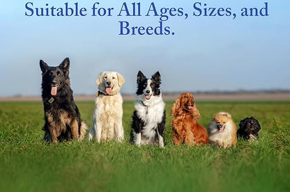 Skin & Coat Supplement for Dogs 90 Shew Treats, Bacon Flavor, Flax Seed Oil Omega 3,6 and 9, Wild Alaska Salmon Oil,Biotin, Skin Allergy, Itch Relief, Hot Spots Treatment.