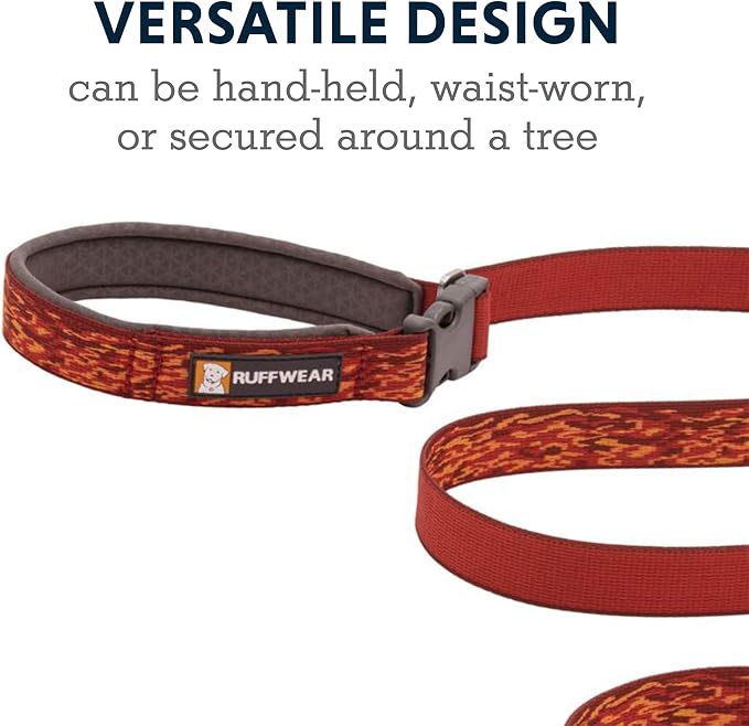 Ruffwear, Flat Out Dog Leash, Adjustable Lead with Padded Handle, Ember Distortion