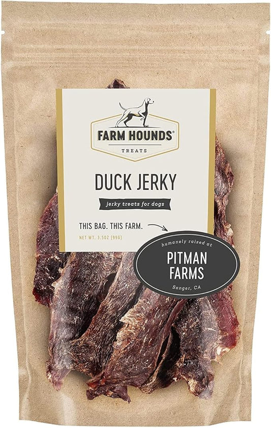 Farm Hounds Premium Duck Jerky for Dogs, 100% Made from Humanely-Raised Ducks, Dog Jerky Treats, Healthy Delicious Dog Trainer Dehydrated Duck Jerky Tenders, Made in USA, 2-Pack