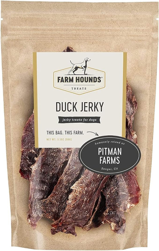Farm Hounds Duck Jerky Dog Treats, Premium, Natural & Healthy Jerky Treats for Small, Medium & Large Dogs, Made in USA, Duck Treat, 3.5oz