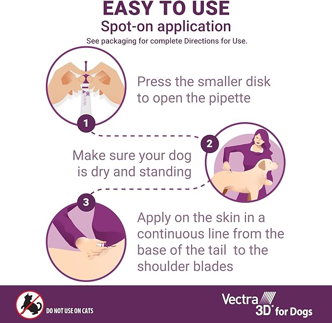 Vectra 3D for Dogs Flea, Tick & Mosquito Treatment & Prevention for Extra Large Dogs (over 95 lbs) , 3 month supply