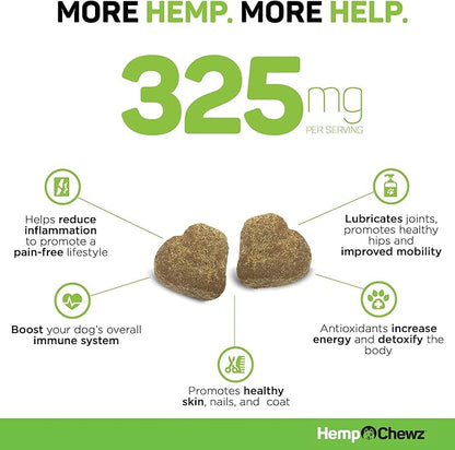 for Dogs | Hip and Joint Supplement for Dog Joint Pain Relief Infused with Organic Hemp Oil, Glucosamine, Chondroitin, Turmeric, MSM to Enhance Mobility, Flexibility & Comfort