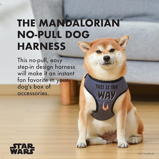 STAR WARS for Pets The Mandalorian: Mandalorian Dog Harness Large (L) | Large The Mandalorian Harness for Dogs | D Ring Pet Harness, Harness for Large Dogs